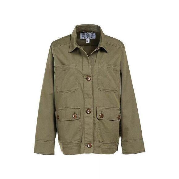 Barbour Coltsfoot Casual Jacket Cotton Twill Utility Dusky Khaki Green NWT 4 UK8 - Picture 3 of 6